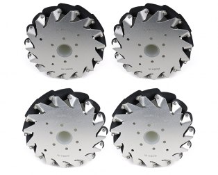 A set of EasyMech 152mm Aluminium Mecanum wheels (Bearing type rollers)-(4 pieces)