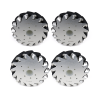 A Set Of Easymech 152Mm Aluminium Mecanum Wheels Basic (Bush Type Rollers)-(4 Pieces)