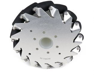 EasyMech 152mm Aluminium Mecanum wheels (Bush type rollers) LEFT