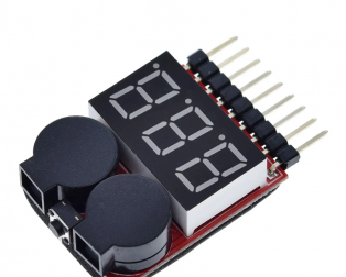 LiPo Battery Voltage Checker 1S-8S with Buzzer