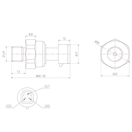 0.8Mpa Stainless Steel Pressure Transducer Sensor