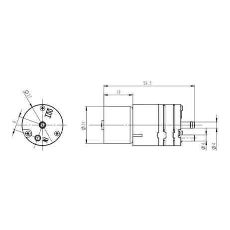 Kamoer 12V 0.32A 1100Mlmin Mini Vacuum Pump Model Kvp04-1.1-12