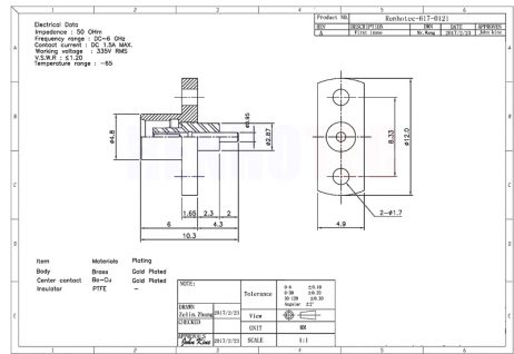 Mcx Connector 2 Hole Flange Straight Female For Panel Mount - Image 4