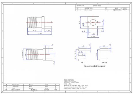 Sma Female Straight Edge Pcb Mount Connector