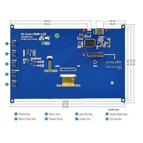 Waveshare 10.1 Inch Resistive Hdmi Lcd Display