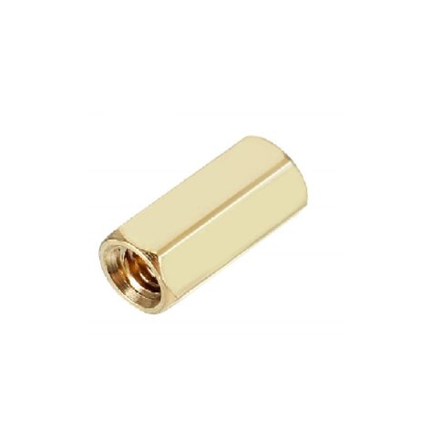 M4 X 5 Mm Female To Female Brass Hex Threaded Pillar Standoff Spacer - 12 Pcs.