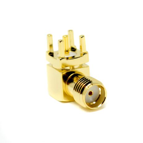 Sma Female Connector Right Angled Through-Hole For Pcb Mount