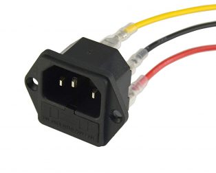 AC 250V 15A IEC320 C14 Male Power Cord Inlet Socket with Fuse Holder