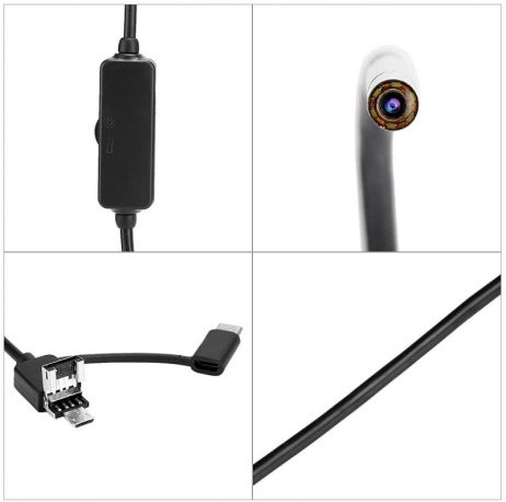 Inskam Usb Endoscope 3In1 Borescope 3.9Mm Ultra Thin Waterproof Inspection Snake Camera With Led Light