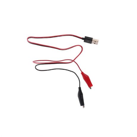 Alligator Test Clips Clamp To Usb Male Connector Power Supply Adapter Wire 58Cm Cable Red And Black