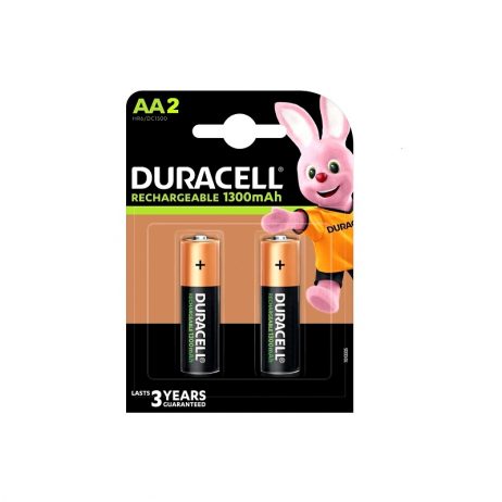 Duracell Rechargeable Batteries Aa 1300Mah (Pack Of 2)