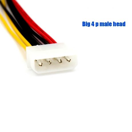 Generic 4Pin D Type 1 Big Female To 2 Sata 15Pin Female Power Cord 3