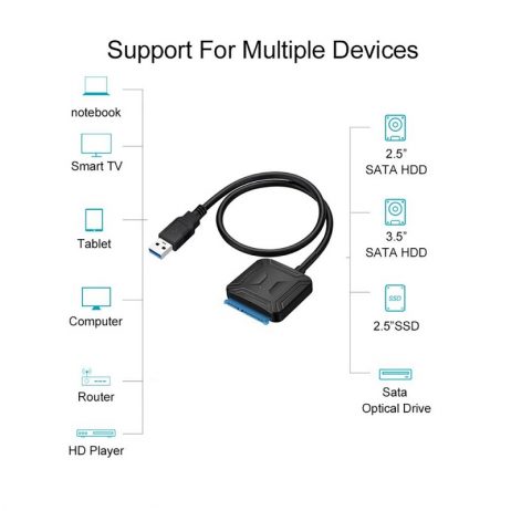 Sata3.0 To Usb 3.0, External Hard Disk Data, Cable Supports 2.5/3.5 Inch 22Pin Ssd External Hard Drive - Image 8