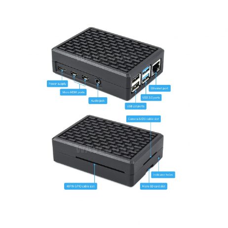 Aluminum Grid Grooved Case For Raspberry Pi 4 - Image 4