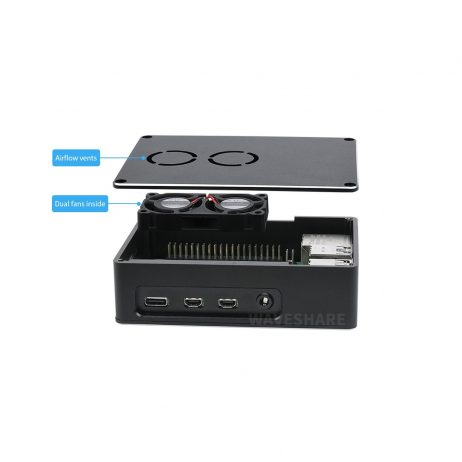 Dual Fan Case For Raspberry Pi 4 Dull-Polish Surface - Image 3