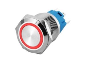 16mm metal push button waterproof LED light self-lock self-reset button 1NO1NC Orange Color