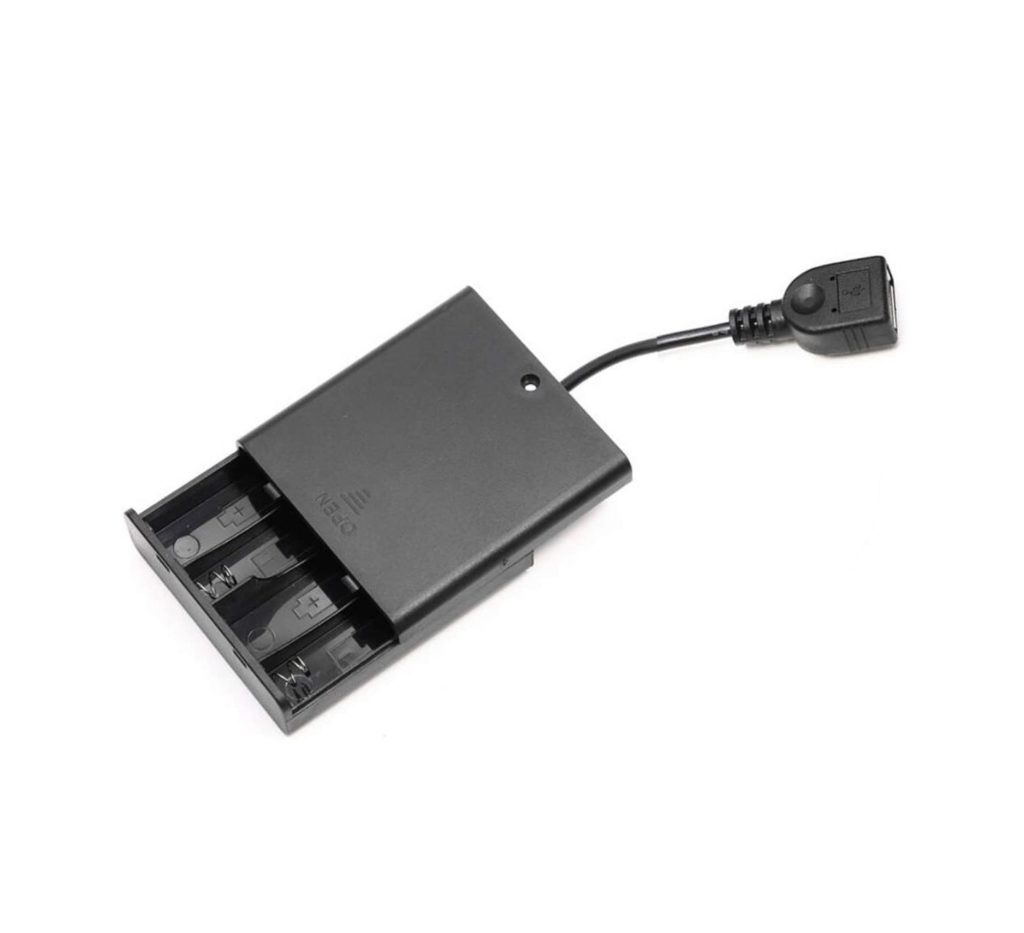 4 x AA Battery Holder Box with USB Plug,with Switch and Cover