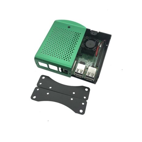 Green Metal Aluminum Case Support Fans For Raspberry 3B+3B
