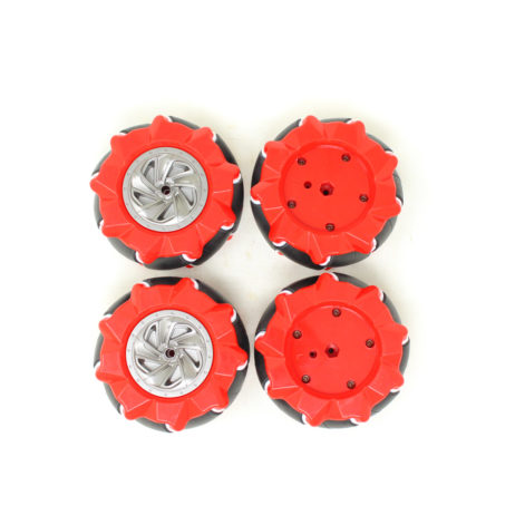 80Mm-A Mecanum Wheel Compatible With 6.7Mm Coupling (Pack Of 4)-Red