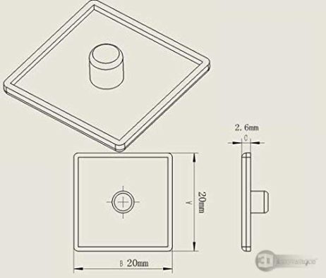 Easymech Aluminum Extrusion End Cap (For 20X20) - 4 Pcs - Image 3