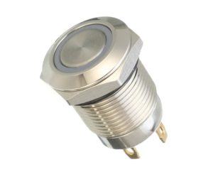 GREEN 12 mm 220 V LATCHING Metal Switch