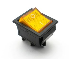 High voltage KCD4 Yellow 12V-24V,16A DPST ON-OFF 4Pin Rocker Switch