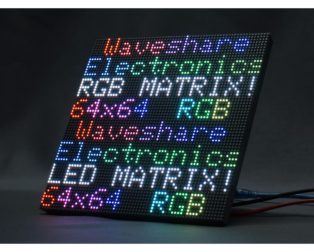 Waveshare RGB Full-Color LED Matrix Panel, 3mm Pitch, 64×64 Pixels, Adjustable Brightness