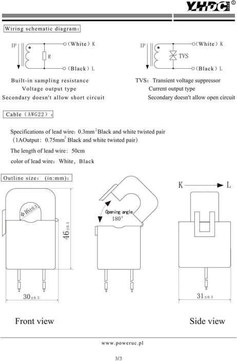 Yhdc Sct016S 200A:100Ma Split Core Current Transformer - Image 4