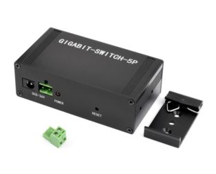 Waveshare Industrial 5P Gigabit Ethernet Switch, Full-Duplex 10/100/1000M, DIN Rail Mount