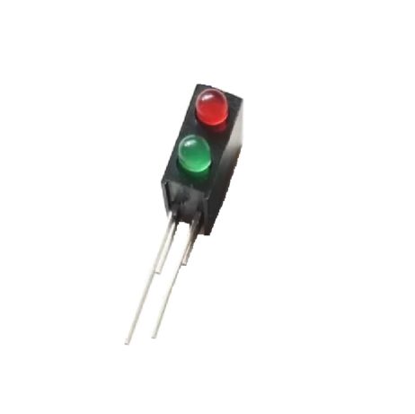 3Mm Double Hole Lamp Holder With (Red + Green) Color Light (Pack Of 10)
