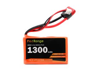 Pro-range ISR 18650 7.4V 1300mAh 15C 2S1P Li-Ion Battery Pack