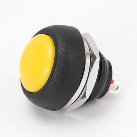 Yellow Waterproof Pbs 33B 12Mm 2Pin Self Reset Mini Round Push Button