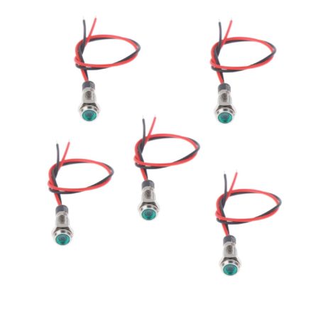 12-18V 5Mm Green Led Metal Indicator Light With 20Cm Cable (Pack Of 5) - Image 2