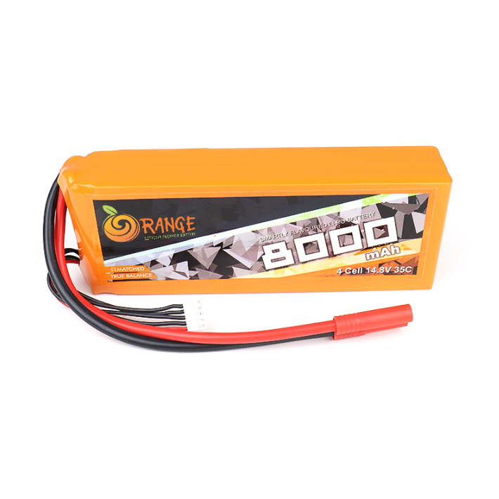 Orange 8000N Mah 4 Cell 35C (14.8V) Lithium Polymer Battery Pack (Lipo) Orange 64914 Orange 8000 Mah 4S 35C 14.8V Lithium Polymer Battery Pack Lipo Orange 14.8V 8000Mah 35C 4S Lithium Polymer Battery Pack