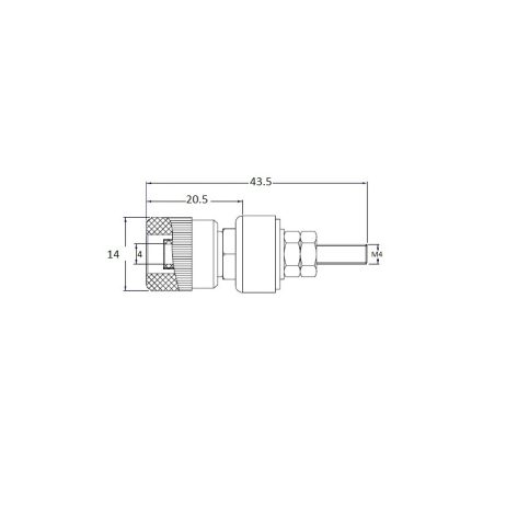 Generic Banana Socket Binding Post Panel Mount 24A Dimensions