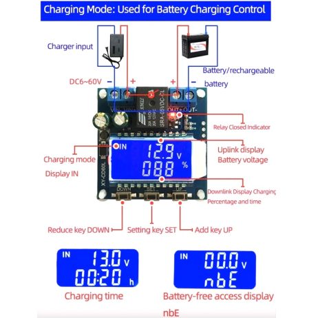 Xy-Cd60L Solar Battery Charger Controller Module Dc6-60V Charging Discharge Control Low Voltage Current Protection Board - Image 3