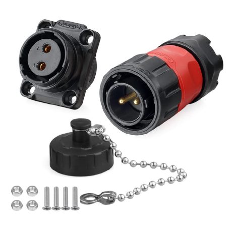 Ym-20 Male 2 Pin Type Power Socket With Plastic Shell Ip67 500V 20A