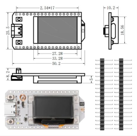 Sx1262 Esp32 0.96 Inch Blue Oled Display Bluetooth Wifi Kit