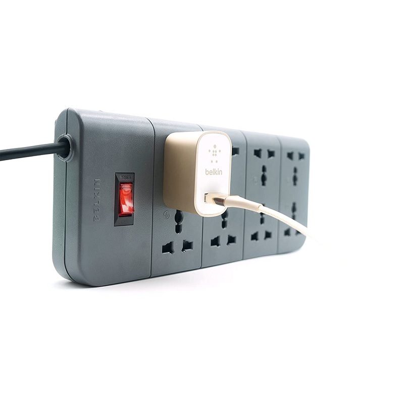 Belkin Belkin 2 Belkin 8-Socket Surge Protector Universal Socket With 6.5Ft (2-Meter), Grey