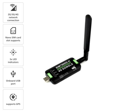 Waveshare Sim7600G-H 4G Dongle, Gnss Positioning, Global Band Support - Image 5