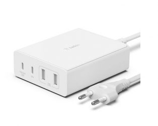 Belkin 108W GaN 4 Port (2 USB-A and 2 USB-C PD 3.0) Fast Charger with PPS Technology - White