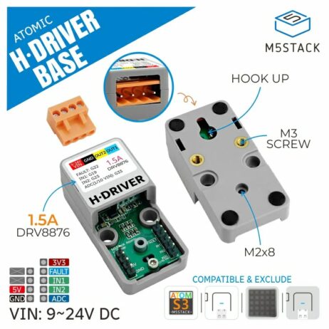 M5Stack Atomic H-Bridge Driver Base (Drv8876)