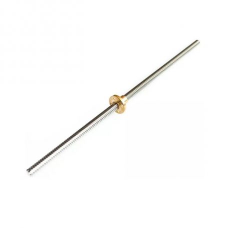 350Mm Trapezoidal Single Start Lead Screw 8Mm Thread 2Mm Pitch Lead Screw With Copper Nut